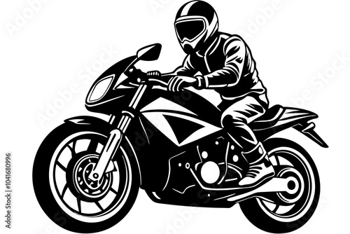 motard riding a racing bike  silhouette sillustration