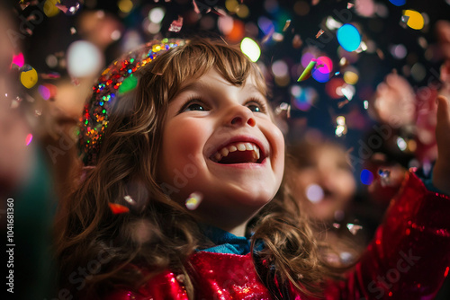 Generative AI image of person celebrating New Year's Christmas by beautifully decorated tree holiday magic advent