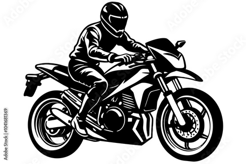 motard riding a racing bike  silhouette sillustration