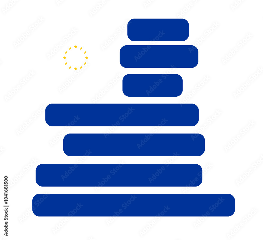 map of the European Union as EU as Europe, slightly simplified rounded shape of the european map, blue and yellow creative abstract, isolated as icon symbol background map of the European Union as EU as Europe, slightly simplified rounded shape of the european map, blue and yellow creative abstract, isolated as icon symbol background