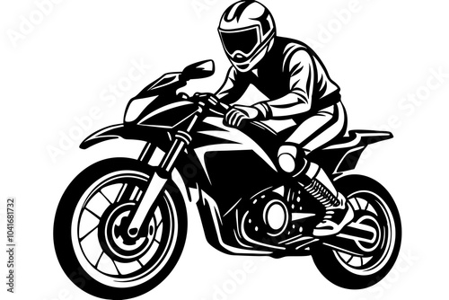 motard riding a racing bike  silhouette sillustration