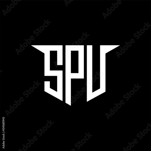 SPU letter logo design with white background in illustrator, vector logo modern alphabet font overlap style, calligraphy designs for logo, Poster, Invitation, etc.