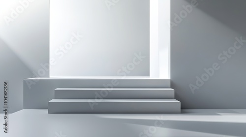 Minimalist Interior with Steps and Soft Light