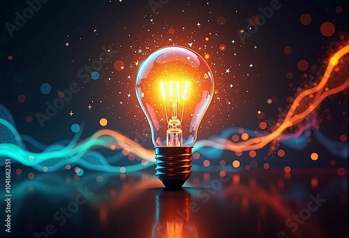 Creative Idea and Inspiration Symbolized by a Light Bulb - Representing an Innovative Breakthrough and Creative Thinking