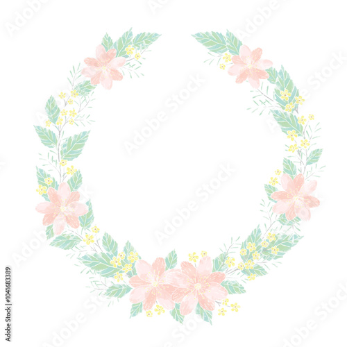 Gentle spring bloom series of frame and background for wedding invitation engagement party celebration announcement memo notes message etc