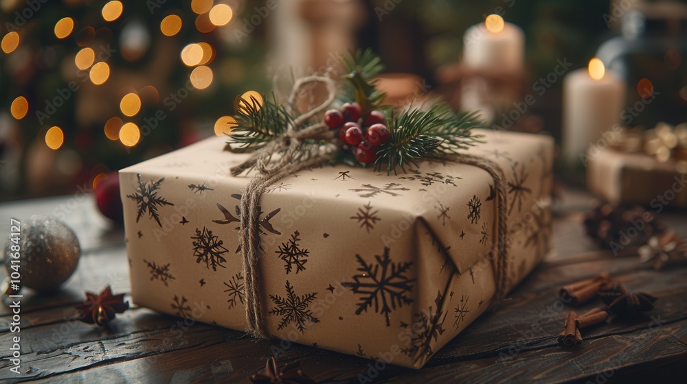 Festive Gift Wrapped for Holiday Celebration Festive Gift Wrapped for Holiday Celebration