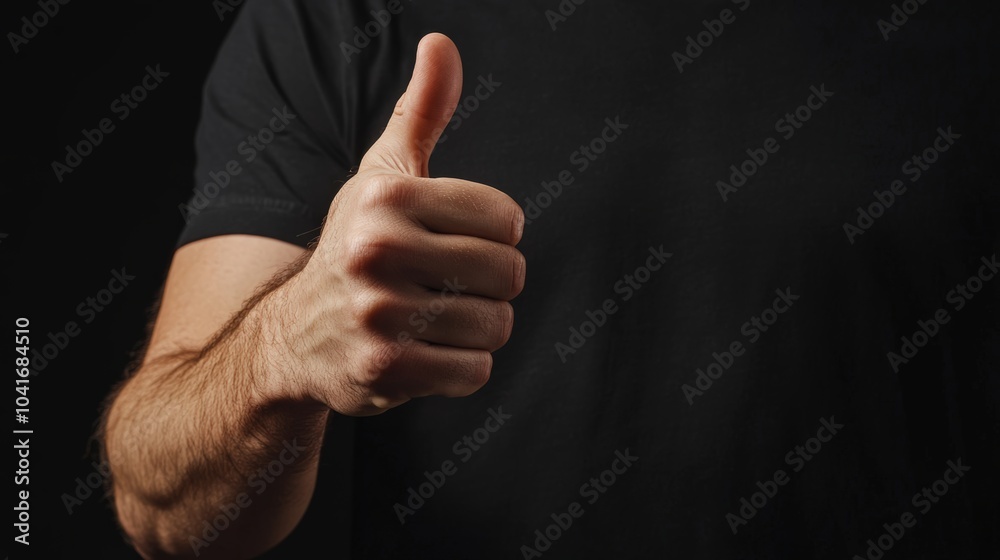 Close-up Photo of a Man's Hand Showing Thumb Stiffness, Isolated Against a Black Background Close-up Photo of a Man's Hand Showing Thumb Stiffness, Isolated Against a Black Background
