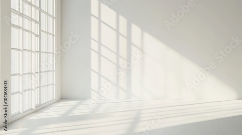 Bright Minimalist Interior with Natural Shadows