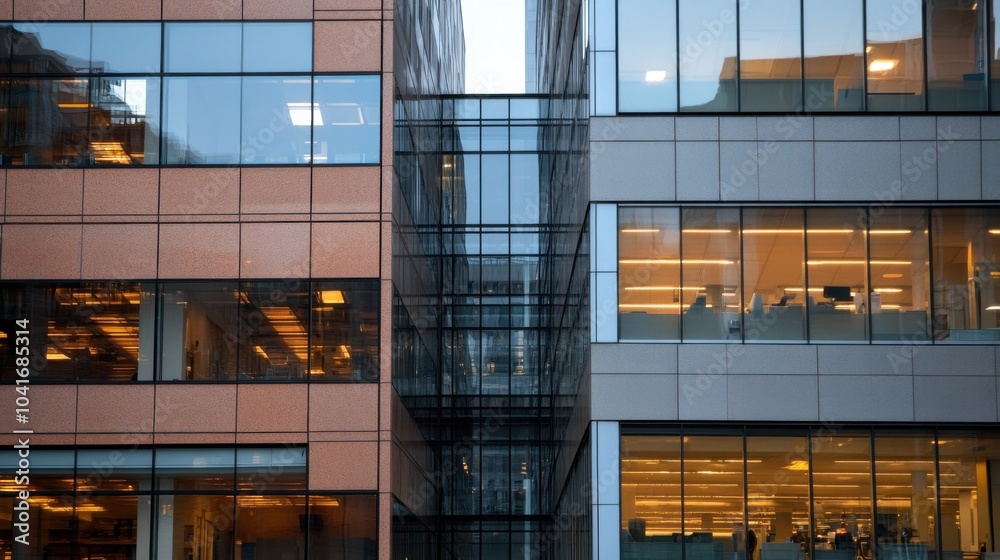 Obraz premium Überlegungen zu städtischen Bürogebäuden für Architekturentwürfe und Marketing