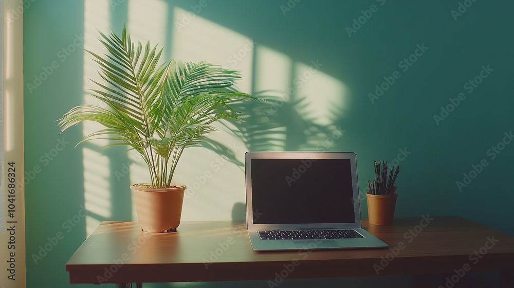 Cozy Workspace with Greenery and Natural Light Cozy Workspace with Greenery and Natural Light