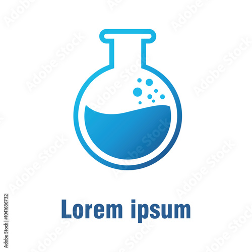 chemical bottle logo icon for science group or company