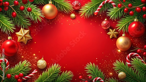 christmas background with christmas tree and balls