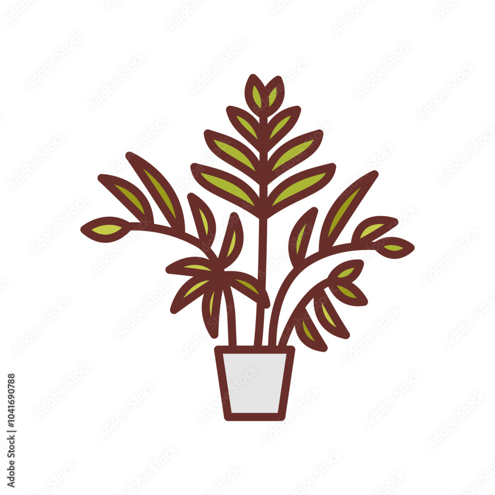 Areca Palm Filled Icons , Vector illustration Areca Palm Filled Icons , Vector illustration