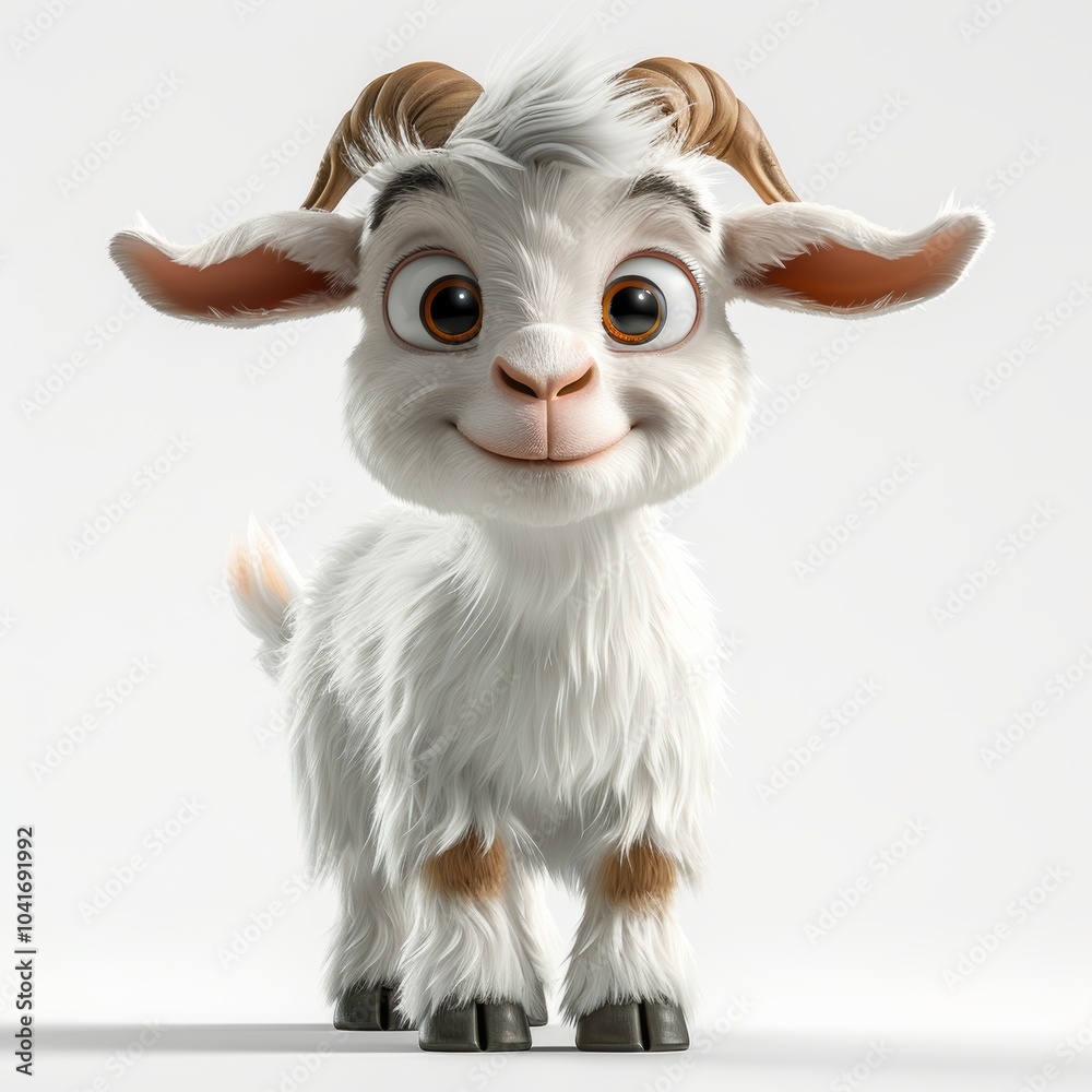3D Cartoon Goat Character Full Body Render 3D Cartoon Goat Character Full Body Render