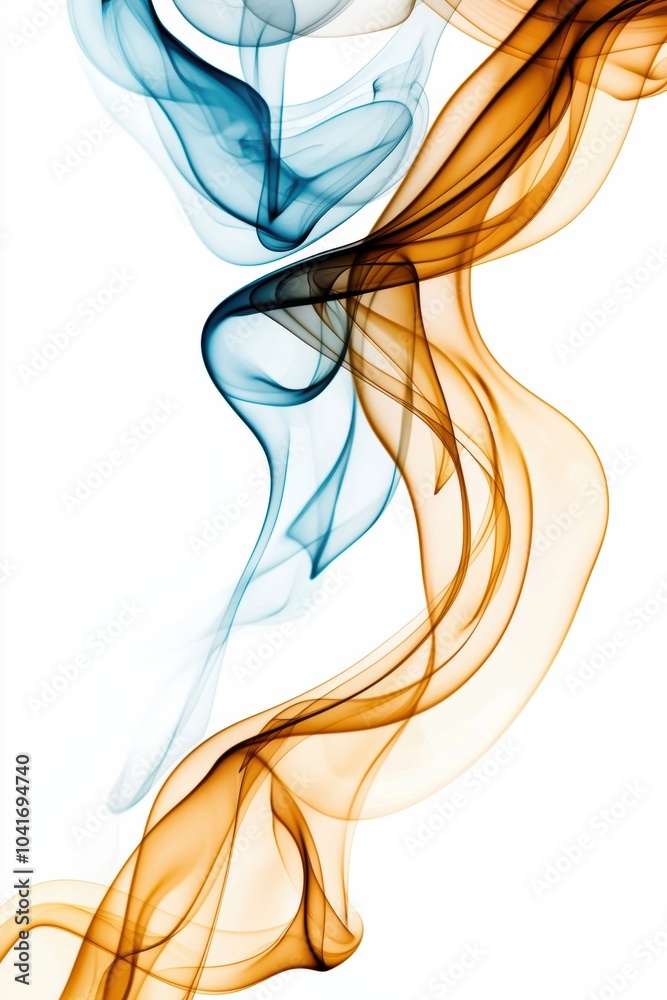 Elegant swirling smoke patterns in blue and orange hues create a mesmerizing abstract design, perfect for backgrounds and artistic projects. Elegant swirling smoke patterns in blue and orange hues create a mesmerizing abstract design, perfect for backgrounds and artistic projects.