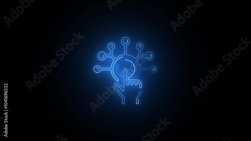 Wallpaper Mural Glowing neon Automation icon isolated on black background. HD Video motion graphic animation Torontodigital.ca
