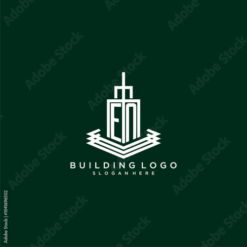 EN initial monogram building logo for real estate