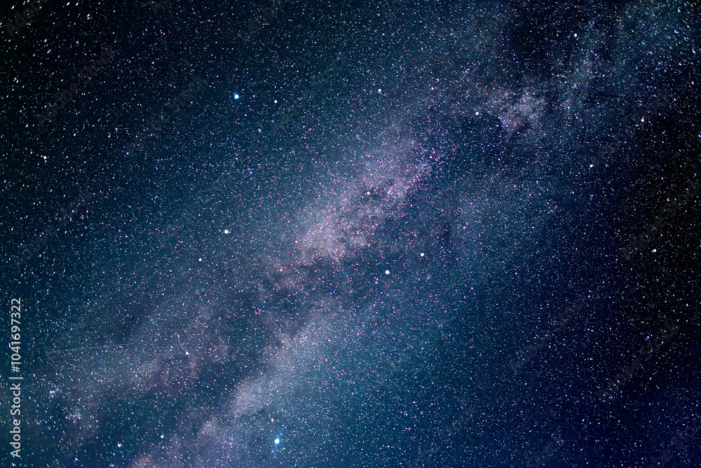 Starry sky. Night scape with beautiful starry sky