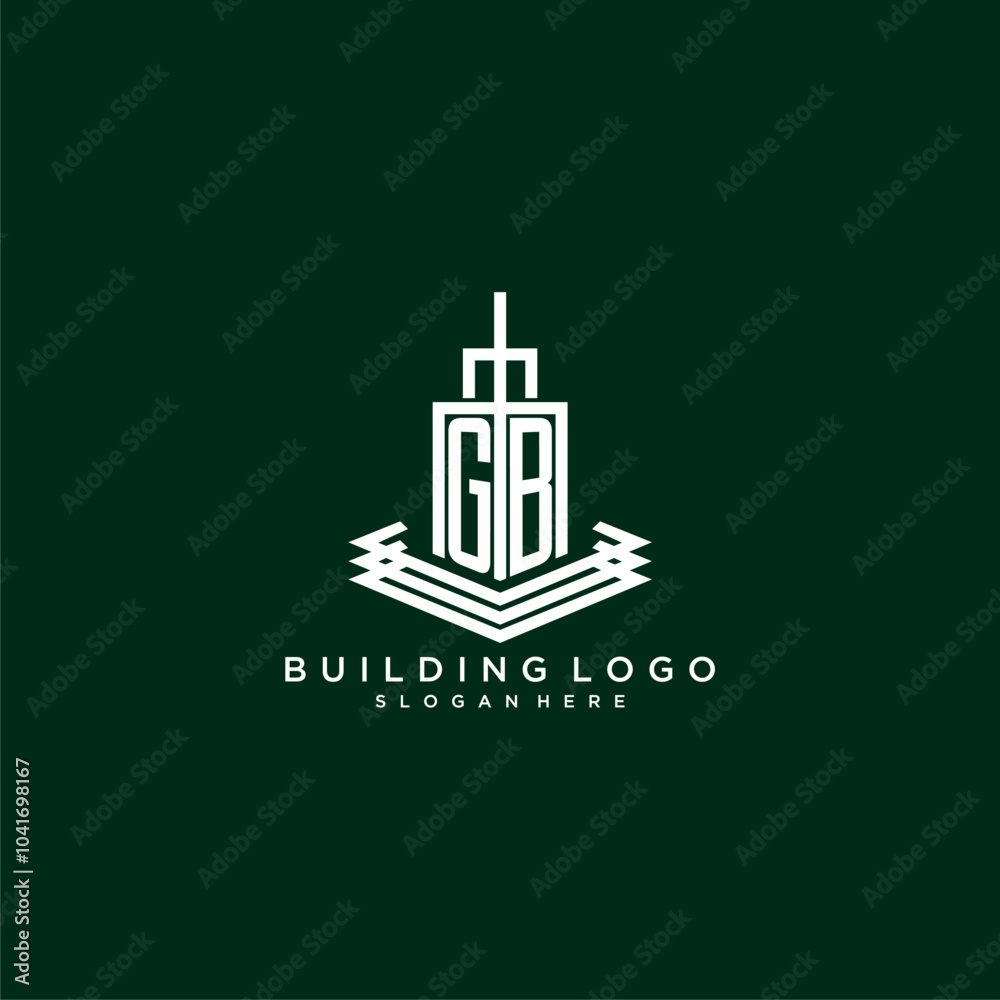 GB initial monogram building logo for real estate GB initial monogram building logo for real estate