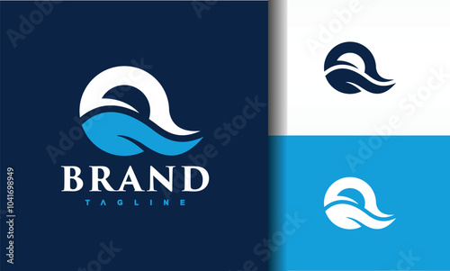 letter Q wave water logo