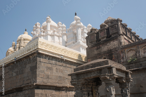 Bhuleshwar temple, 13th century hindu temple of Lord Shiva, carved in black basalt stone, built by Panch Pandava, Pune, Maharashtra, India, Asia. photo