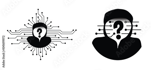 Faceless, unknown cyber attack. balaclava helmet, criminals mask stealing data. Hybrid war and warfare, DDoS attack. Hacker or anonymous and cyber crime. Criminals phishing steal personal data.
