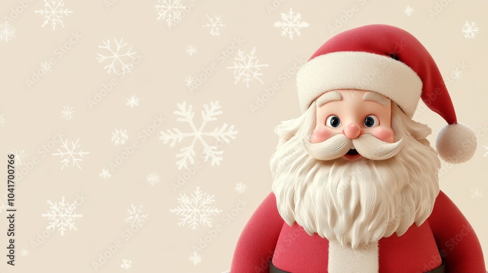 A cartoonish image of Santa Claus with a red hat and beard A cartoonish image of Santa Claus with a red hat and beard