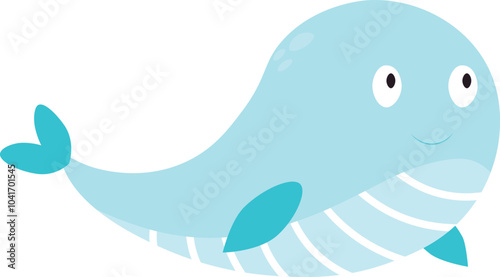 Cute whale vector illustration. children's illustration