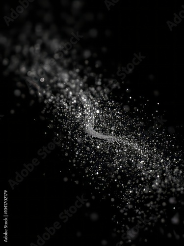 Glitter or particle dust flying isolate black background glitter dust particle Ultra realistic 