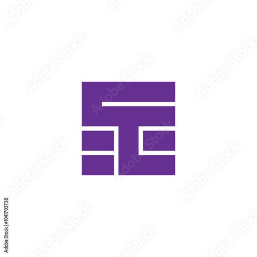 abstract letter cle squares stripes logo vector