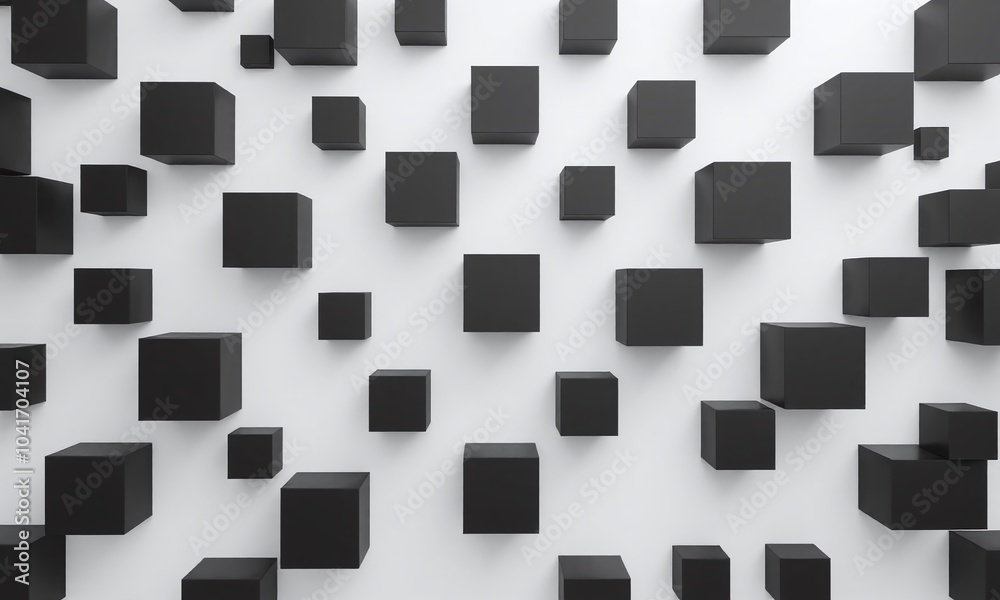 Random shifted black cube boxes block background wallpaper Random shifted black cube boxes block background wallpaper