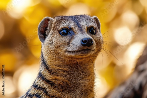 Mongoose Portrait: Close-up of Banded Mongoose in Wild Africa photo