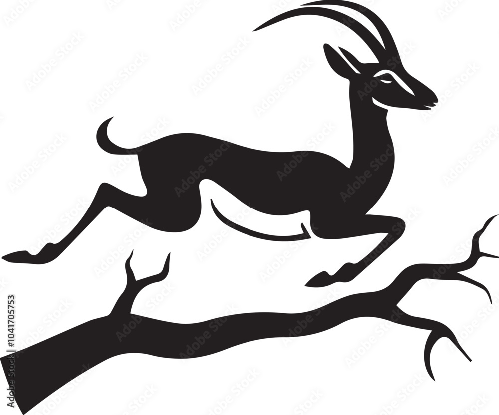 Obraz premium A Gazelle's Soaring Flight Across the Plains