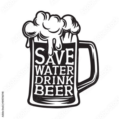 save water drink beer logo inspirational positive quotes, motivational, typography, lettering design