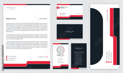 Creative clean and professional abstract office stationary and brand identity design template set
