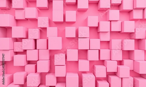 Random shifted pink cube boxes block background wallpaper