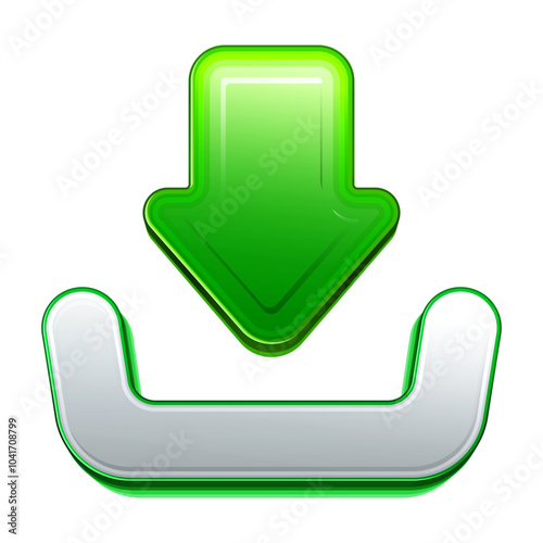 green arrow down, vector download icon