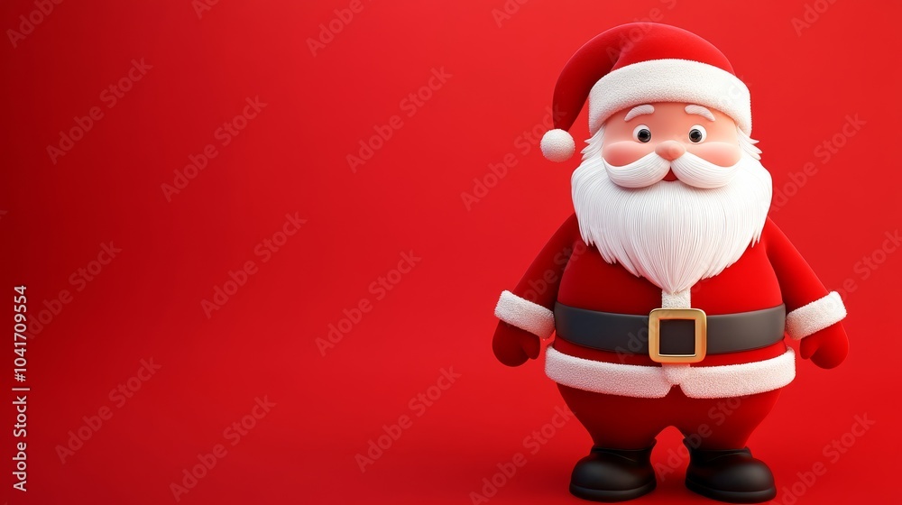 A cartoonish image of Santa Claus standing on a red background A cartoonish image of Santa Claus standing on a red background