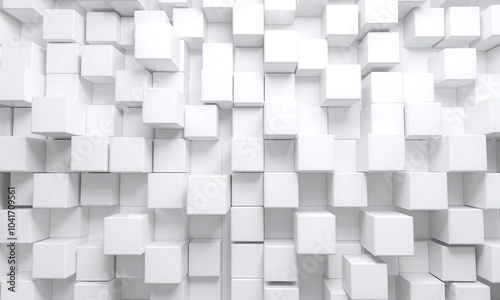 Random shifted white cube boxes block background wallpaper