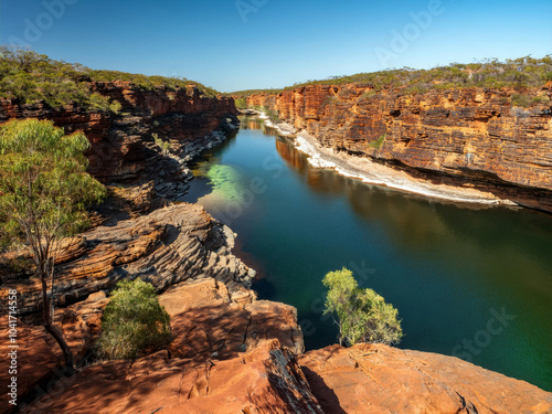 landscape with rocks and river