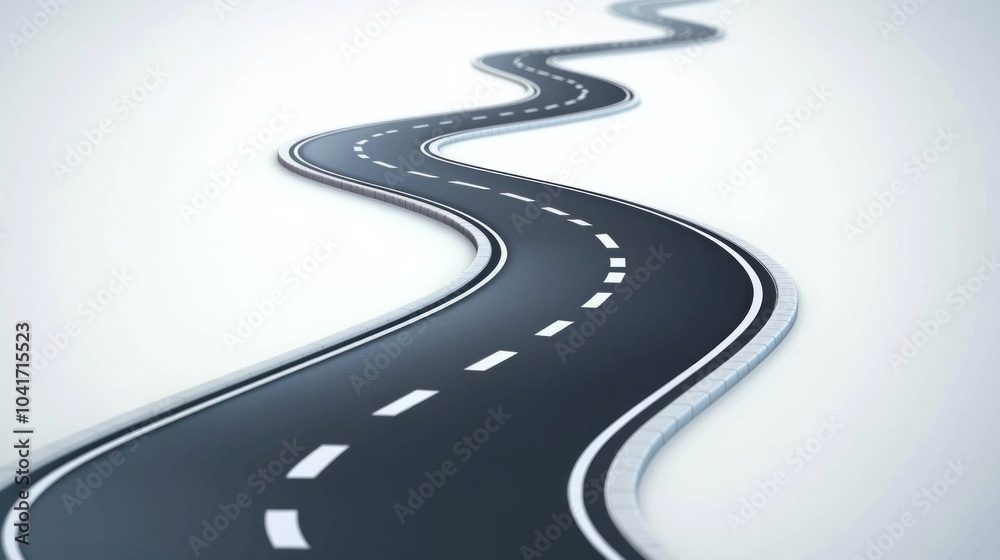 Winding 3d road infographic concept on a white background. Timeline template. Vector illustration. Winding 3d road infographic concept on a white background. Timeline template. Vector illustration.