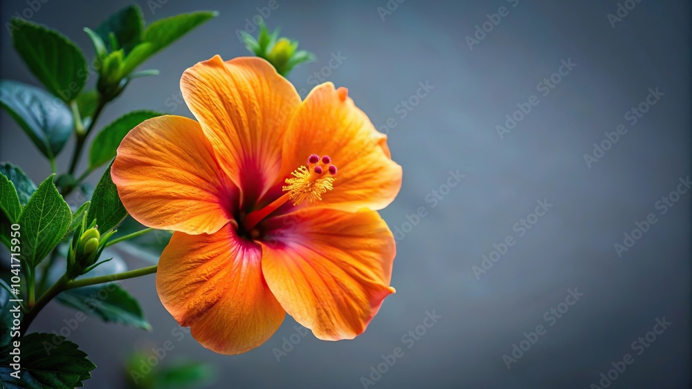 Beautiful close-up orange Hibiscus flower Beautiful close-up orange Hibiscus flower