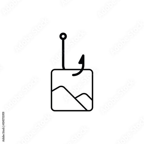 Flat phishing icon. Vector illustration design. Eps 10.