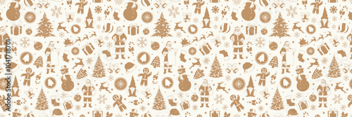 Merry Christmas monochrome pattern seamless