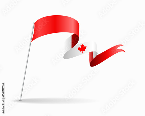 Canadian flag wavy background layout. Vector illustration.