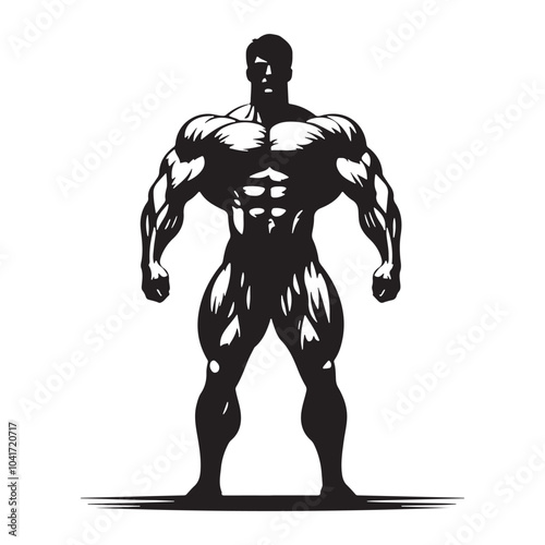 muscular male figure. eps