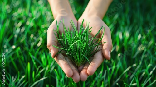 Shoot in natural daylight to bring out the bright green of the grass and create a refreshing, earthy feel, with soft shadows for added depth.