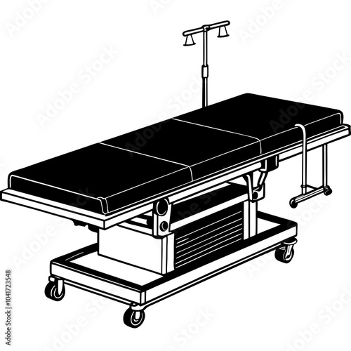 surgical table silhouette 
 for doctor surgery