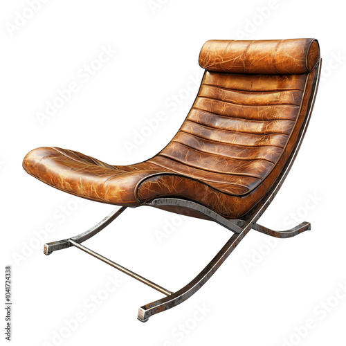 Obraz na płótnie Stylish modern leather lounge chair on a white isolate background. transparent background w salonie