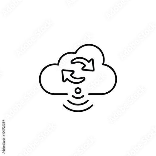 cloud data transfer icon illustration